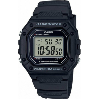 Casio W-218H-1AVEF Ανδρικό Ψηφιακό Ρολόι Μπαταρίας με Μαύρο Λουράκι Καουτσούκ Casio W-218H-1AVEF Ανδρικό Ψηφιακό Ρολόι Μπαταρίας με Μαύρο Λουράκι Καουτσούκ